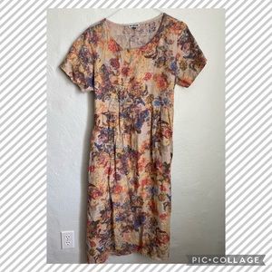 100% Lin Blanc floral dress